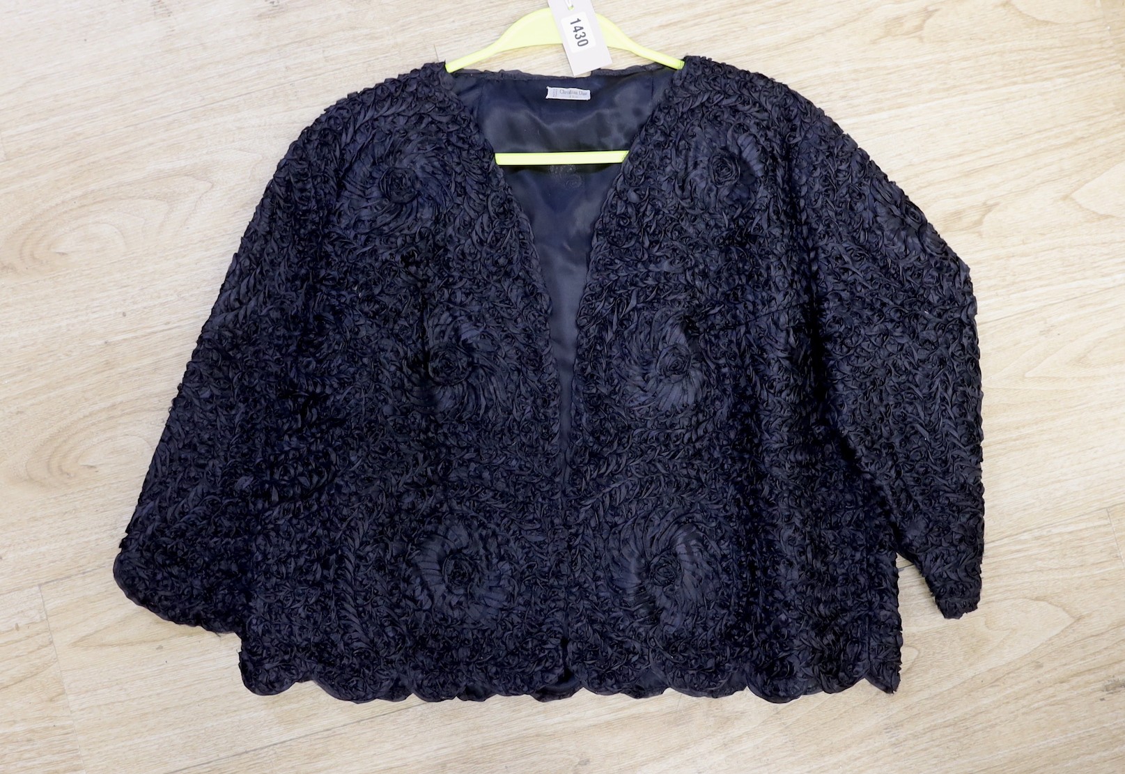 A Christian Dior soie black vintage evening jacket